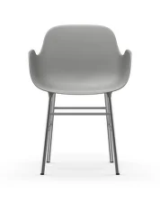 Stolička Form s podpierkami rúk, grey/chrome