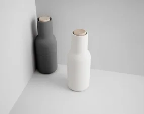 Mlynčeky na soľ a čierne korenie Bottle, set 2ks, ash-carbon, wood lid