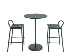 Stolička Linear Steel Counter Stool, dark green
