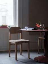 Stôl Midst Ø120, oak/dark red