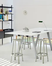 Stôl Boa 280x110x95 cm, metallic grey / white laminate