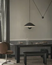 Závesná lampa Lod, blackened iron