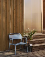 Kreslo Linear Steel Lounge Armchair, pale blue