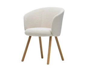 Čalúnená jedálenská stolička Mikado Armchair Natural Oak, ivory/pearl