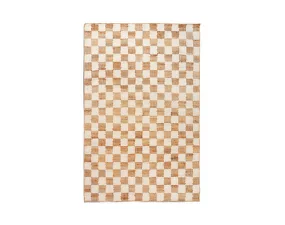 Jutový koberec Check Wool 140x200, off-white/natural