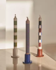 Sviečky Pattern Candle set 4ks, green and blues