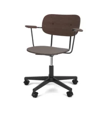Kancelárska stolička Co Task Chair s podrúčkami, black/dark oak