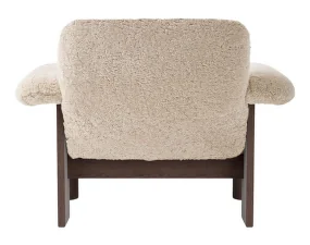 Kreslo Brasilia Low Back, Sheepskin nature/dark stained oak