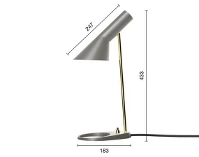Stolná lampa AJ Mini, warm grey/brass