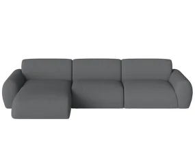 Rohová sedacia súprava Núvol ľavá s leňoškou, dark grey
