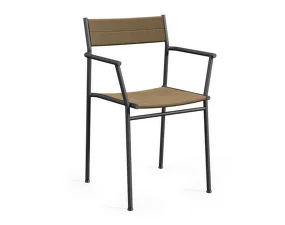 Jedálenská stolička Vev s podrúčkami, black