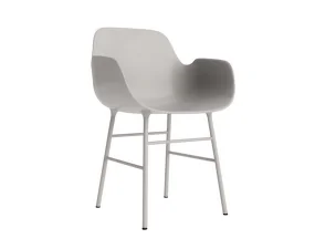 Stolička Form s podrúčkami, warm grey/steel