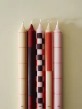 Sviečky Pattern Candle set 4ks, reds and bordeaux