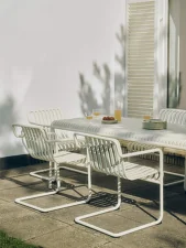 Stolička Palissade Cantilever Dining Armchair, cream white