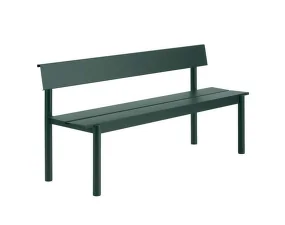 Lavica Linear Steel Bench s opierkou 170 cm, dark green