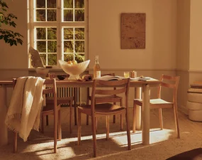 Jedálenská stolička Boda Rugged Bouclé, natural oak/off-white