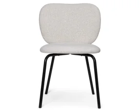 Jedálenská stolička Rico Side Chair, Soft Bouclé off-white / black