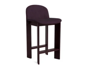 Barová stolička Chisel 35 H65, dark bordeaux lacquered beech / Turf burgundy