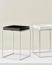 Stolík Tray Table 30x30 High, white / silicone coated steel