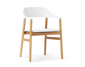 Stolička Herit Armchair Oak Leather, white