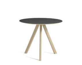 Stôl Copenhague CPH 20 Ø90, oak/black linoleum