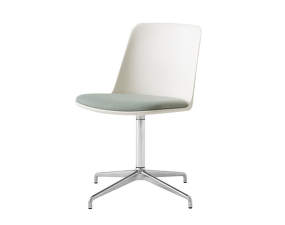 Kancelárska stolička Rely HW12, polished aluminium/white/Relate 921