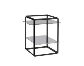 Policová zostava Florence Shelf Small, iron black frame / smoked glass shelves