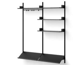 Policová zostava Wardrobe Shelf 3, black ash/black