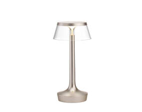 Prenosná lampa Bon Jour Unplugged, matte chrome/transparent