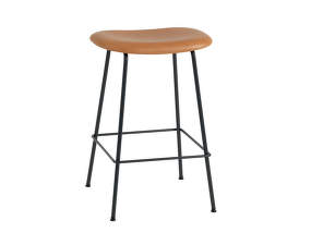 Barová stolička Fiber Stool 65cm Tube Base, cognac leather