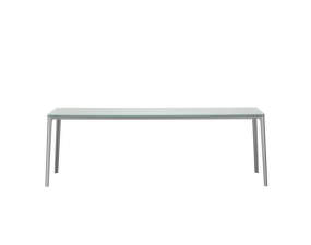 Jedálenský stôl Plate 100x220, light grey glass table top/grey base