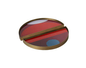 Podnos Glass Valet Tray Round, garnet curve