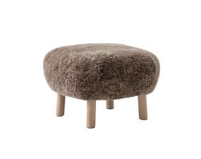 Pouf Little Petra ATD1, oak / Sheepskin Sahara