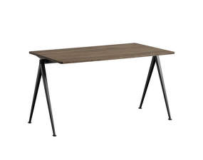 Pracovný stôl Pyramid Table 01, 140 x 75 x 74cm, black powder coated steel / smoked solid oak