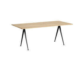 Jedálenský stôl Pyramid Table 02, 190 x 85 x 74 cm, black powder coated steel / matt lacquered solid oak
