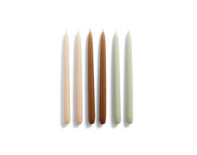 Sada sviečok Candle Conical, peach, caramel, mint 6 ks