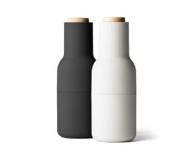 Mlynčeky na soľ a čierne korenie Bottle, set 2ks, ash-carbon, wood lid
