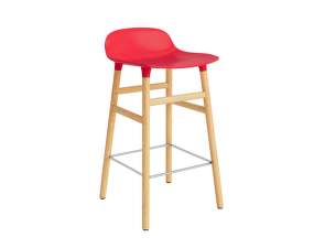 Barová stolička Form 65 cm, bright red/oak