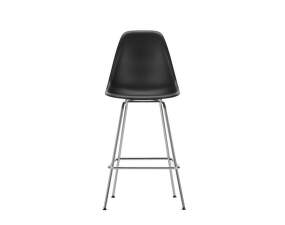 Barová stolička Eames Plastic Low, deep black/chrome