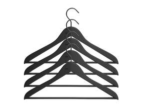 Ramienka Soft Coat Hanger Slim Black w. Bar, set 4ks