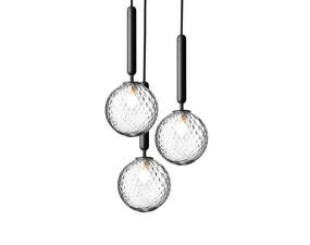 Závesné svietidlo Miira 3, rock grey/optic clear