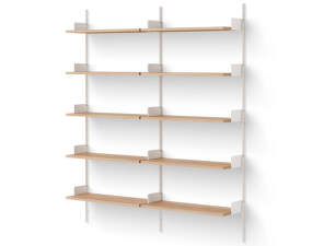 Policová zostava Library Shelf 1900, oak/white