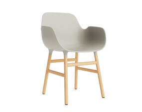 Stolička Form s podrúčkami, light grey/oak