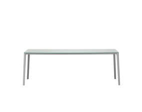 Jedálenský stôl Plate 90x200, light grey glass table top/grey base