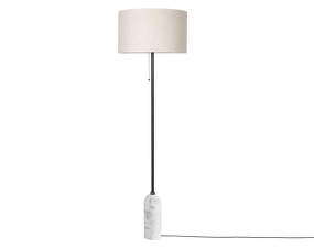 Stojacia lampa Gravity, white marble/canvas shade