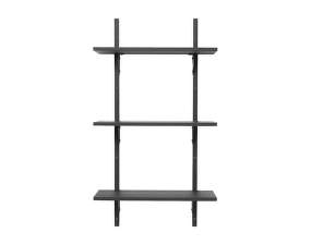 Polica Sector Shelf S/L, dark stained ash/black brass