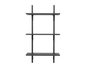 Polica Sector Shelf S/L, dark stained ash/black brass