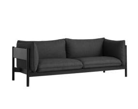 3-miestna pohovka Arbour, black lacquered solid beech / Re-Wool 198