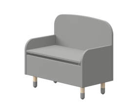 Detská lavica s operadlom a s úložným priestorom Dots, grey