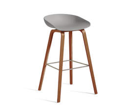 Barová stolička AAS 32 High Lacquered Walnut Veneer, concrete grey
